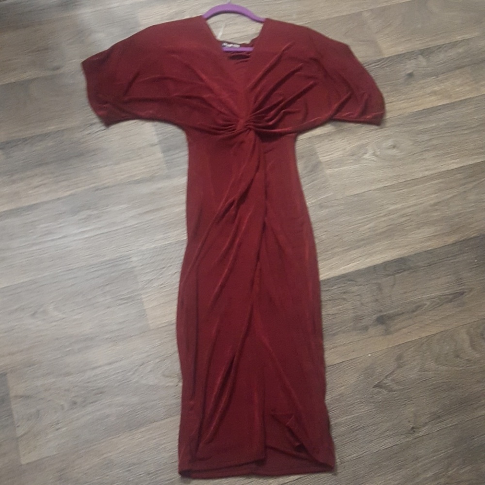 Wine midi dress